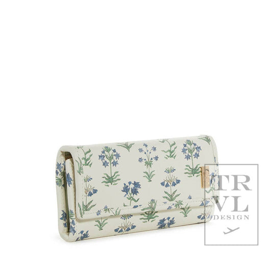 Luxe Jewelry Wallet - Provence With Green Pinstripe Liner