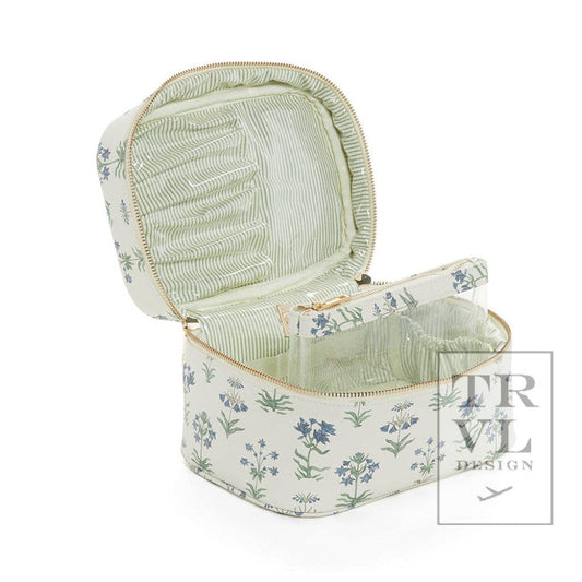 Luxe Provence Train 2 - Cosmetic Bag With Green Pinstripe