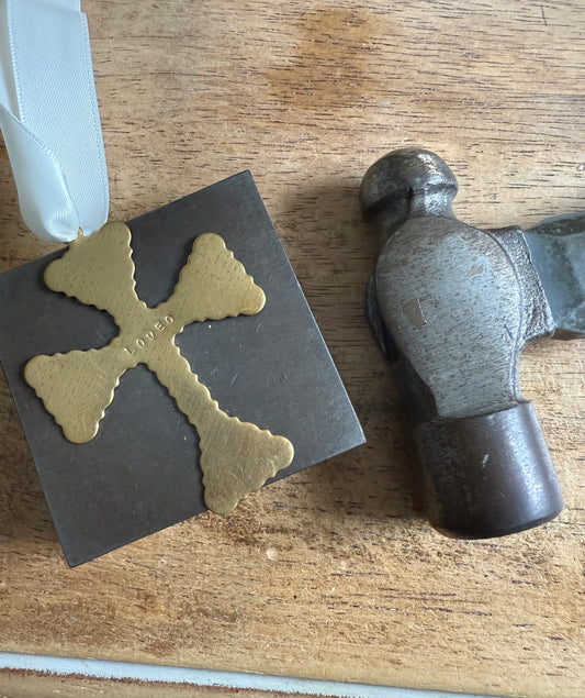 Vintage Bitty Brass Crosses