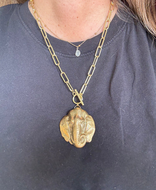 Big Elephant Charm on 18” Chain