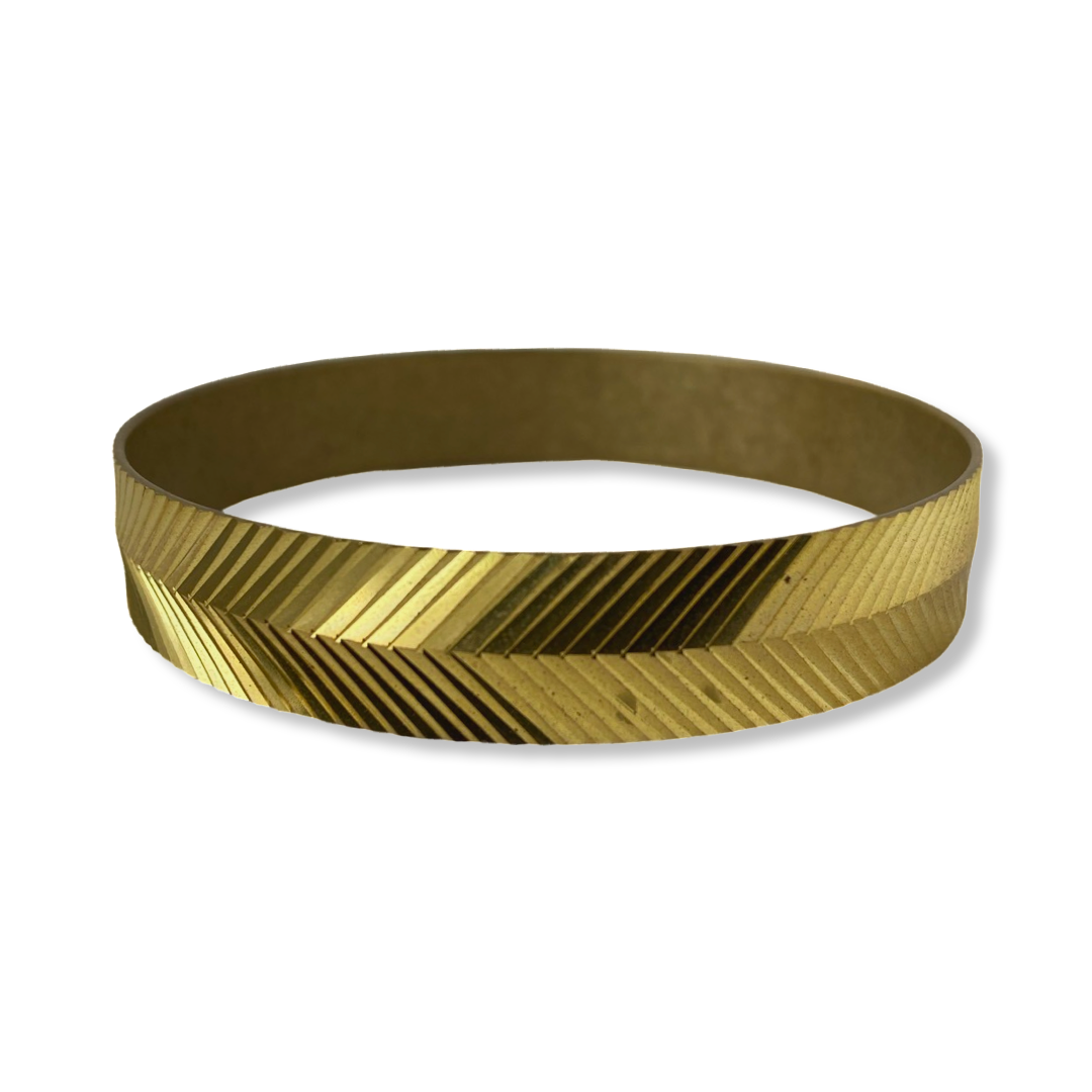 Herringbone Etched Bangle