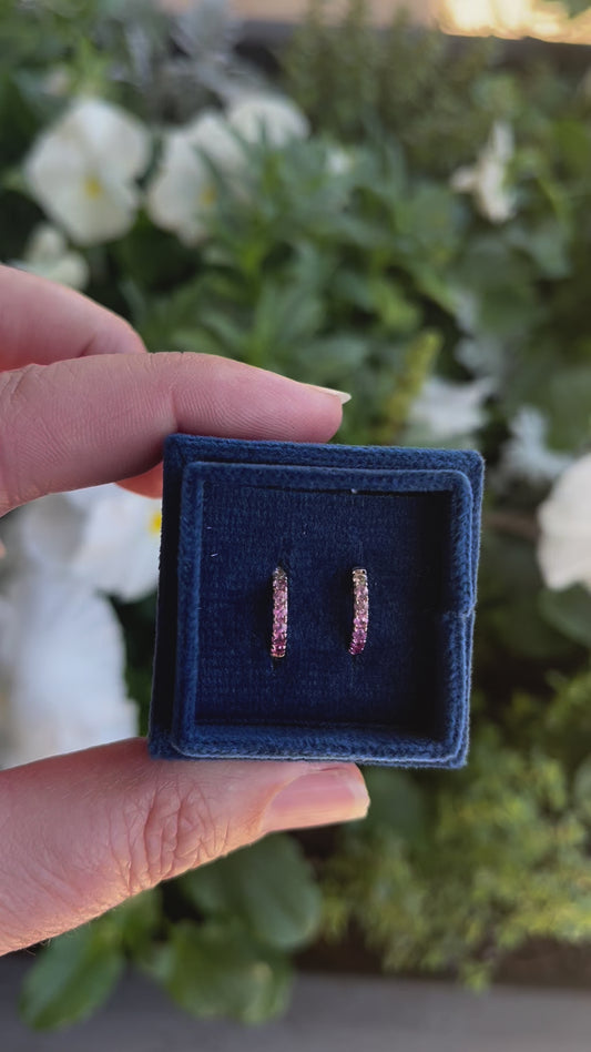 Ombré Pink Sapphire Huggies