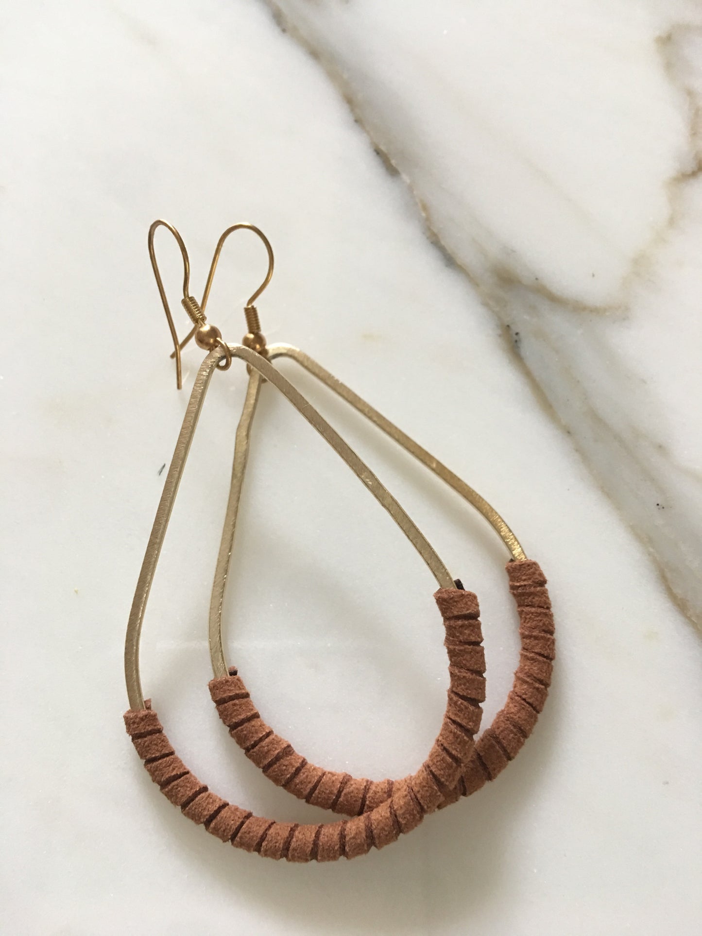 Teardrop Suede Wrapped Earrings
