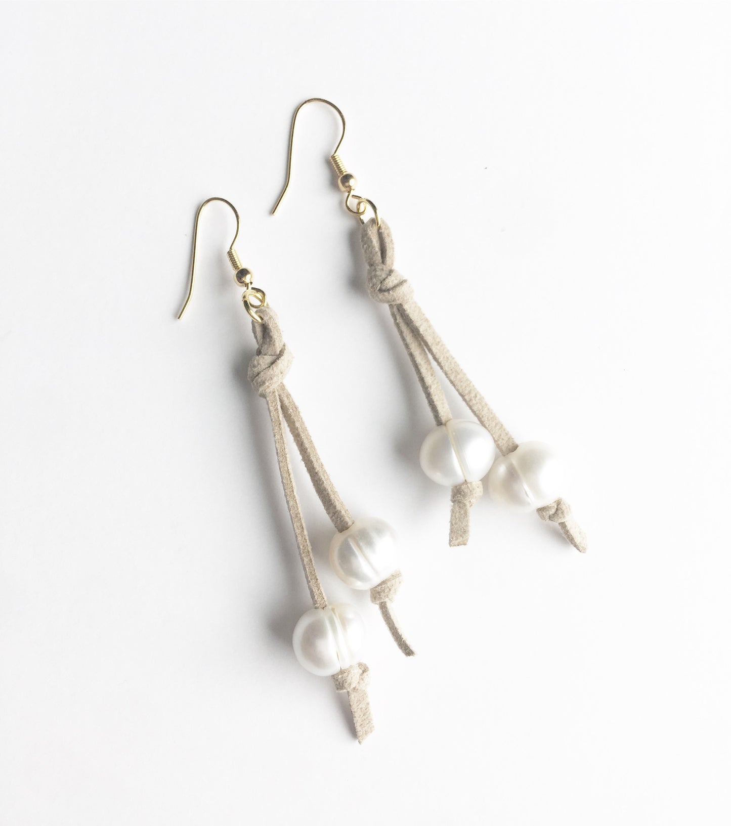 Pearl + Suede Earrings