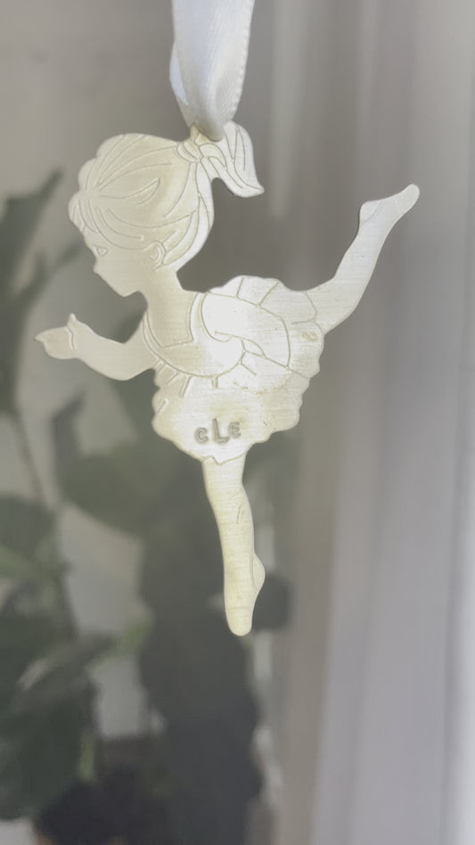 Vintage Ballerina Ornament | Stamped Brass