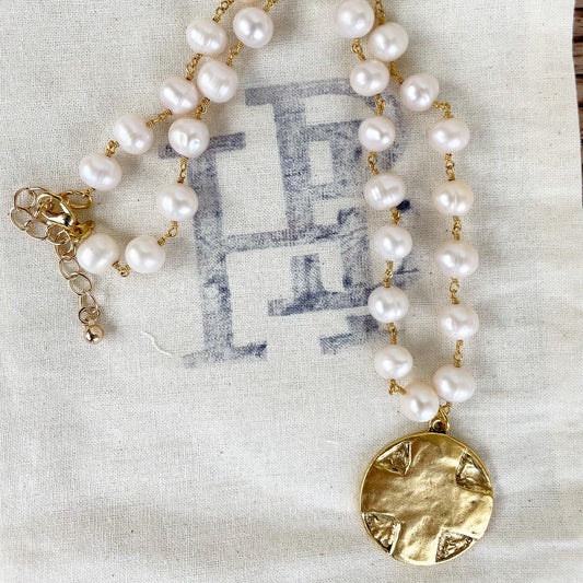 Freshwater Pearls + The Lord’s Prayer Necklace