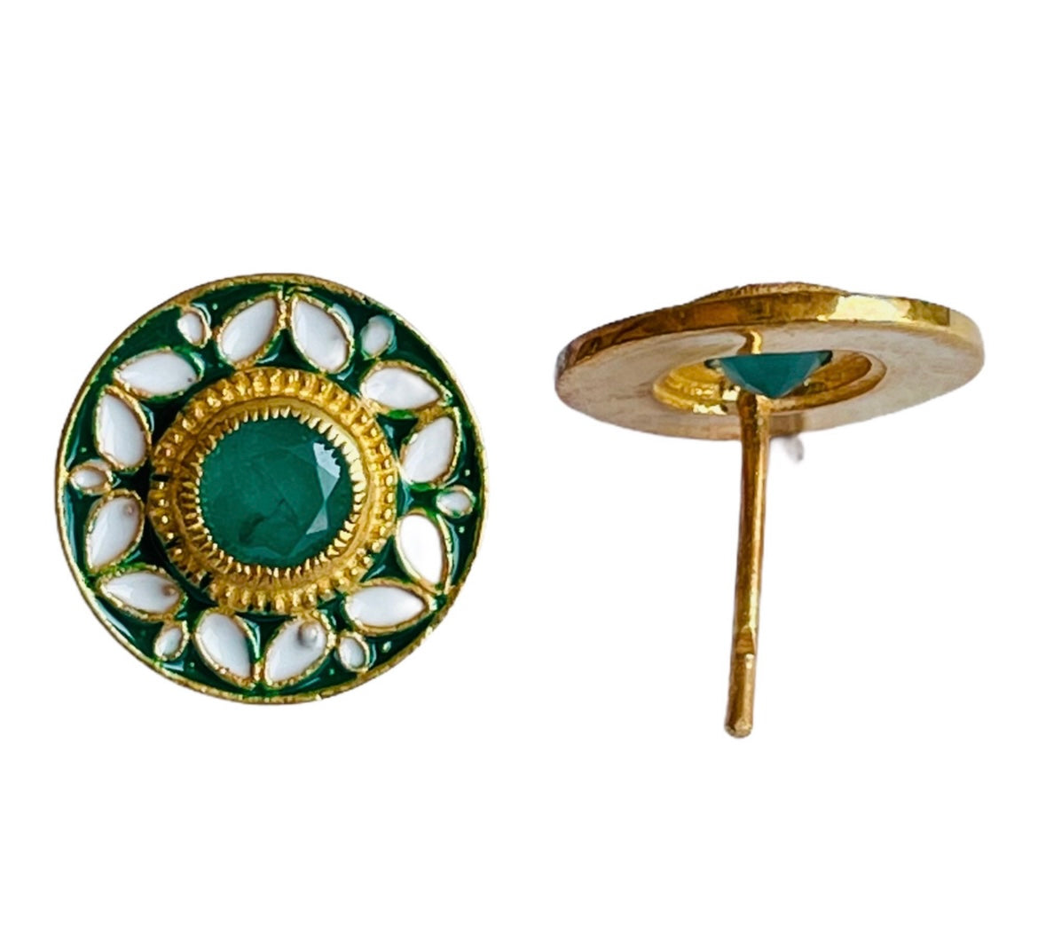 Emerald + Enamel Studs