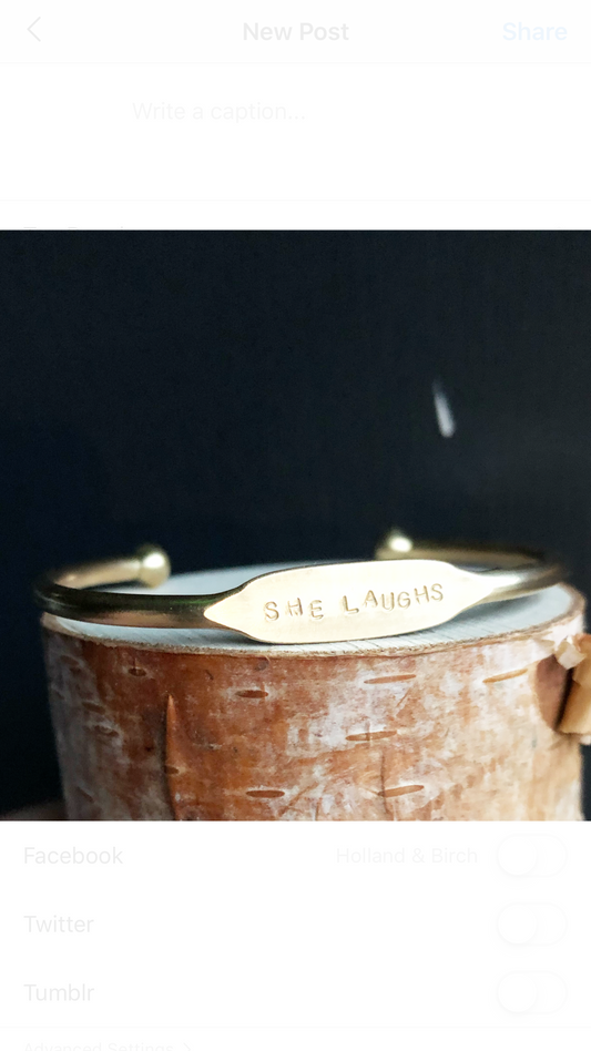 “She Laughs” | Scripture Inspired Hall Cuff
