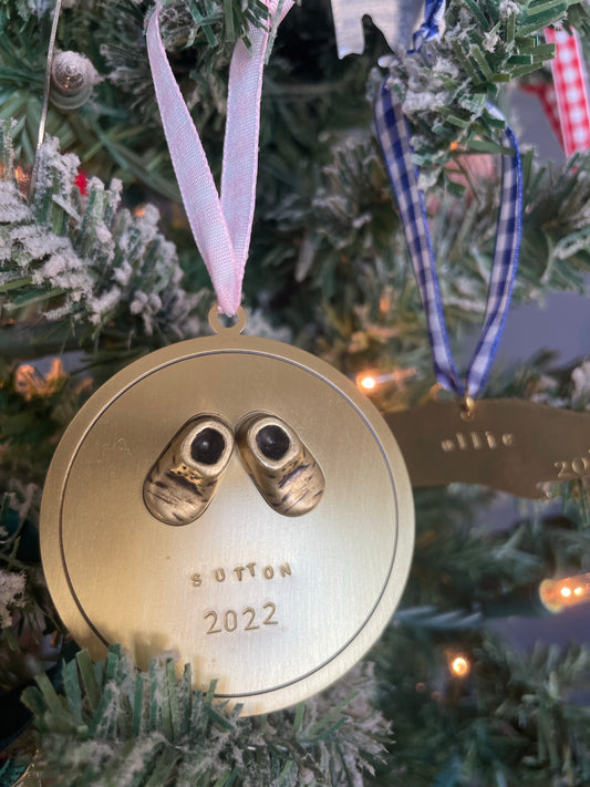 Silas Baby Shoe Brass Ornament