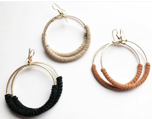 Suede Wrapped Hoops