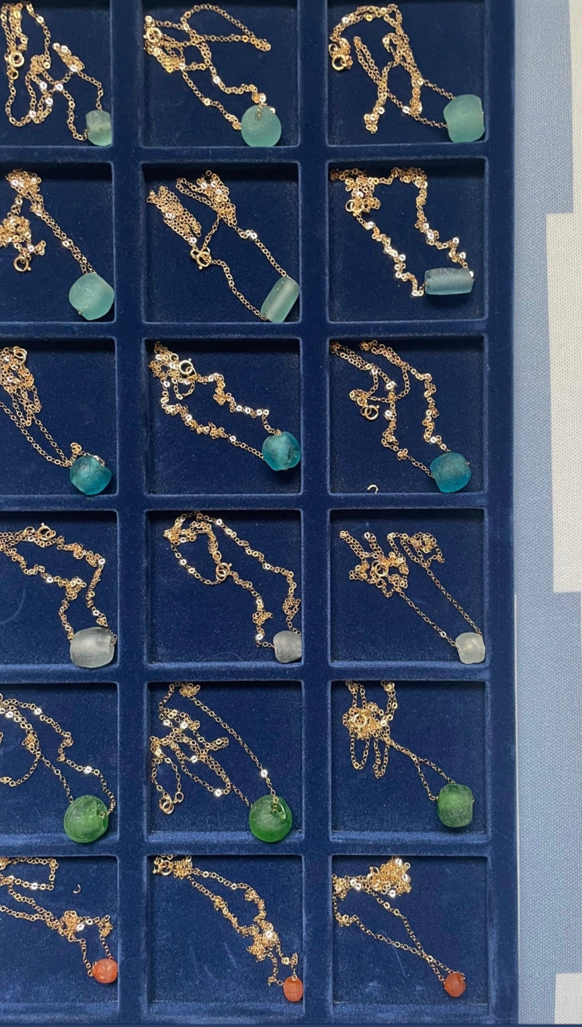 Wholesale Sea Glass on 18” 14k gold filled chain