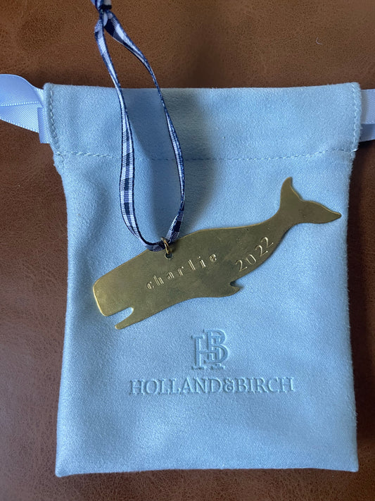 Whale Ornament | Stamped Brass