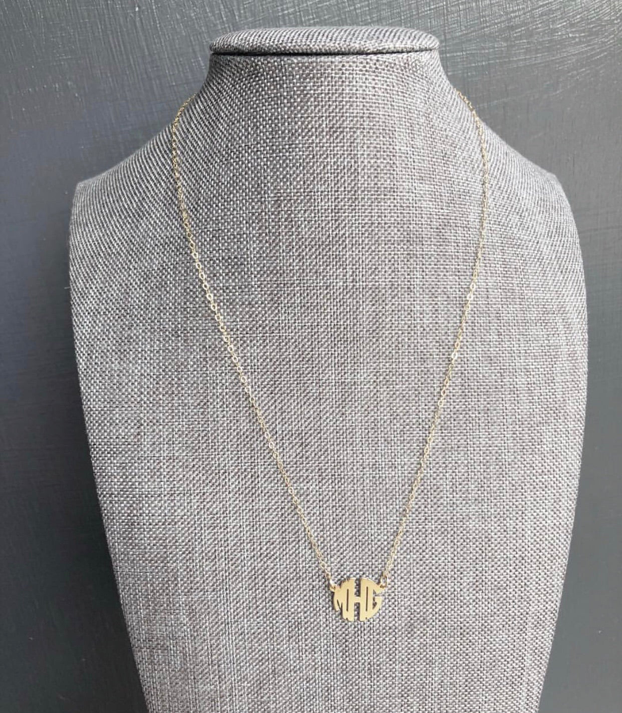 14 karat gold on sale monogram necklace