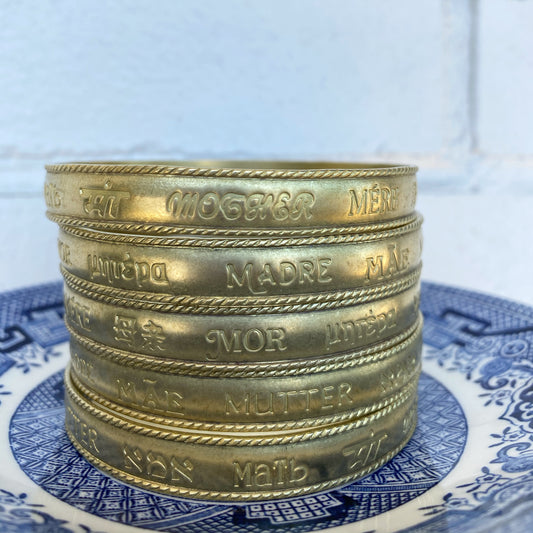 Engraved Mother or Peace Bangle