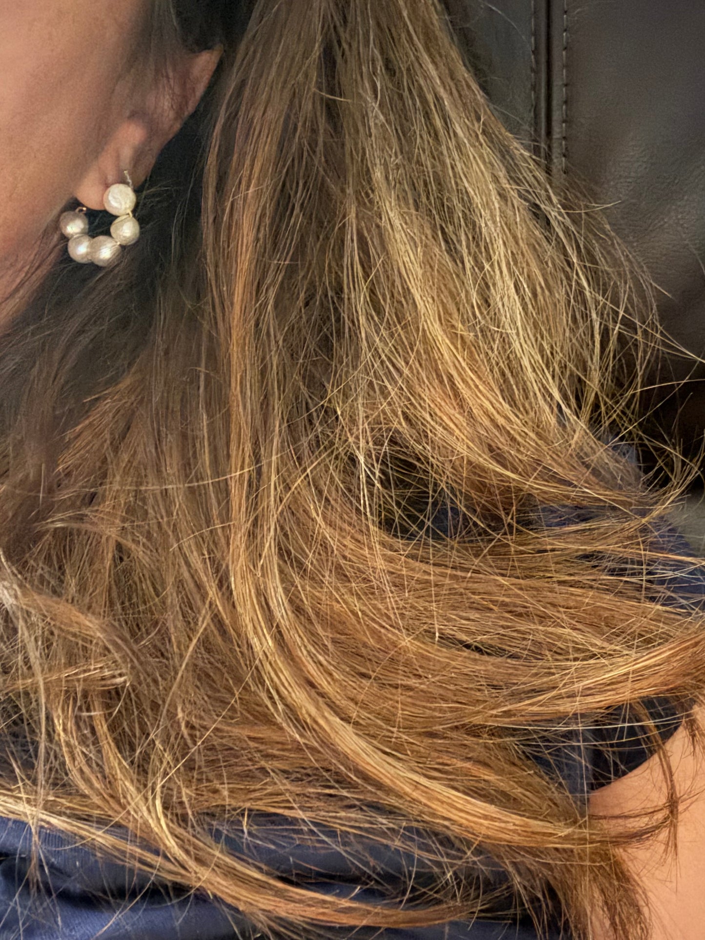 Round Top Pearl Hoops