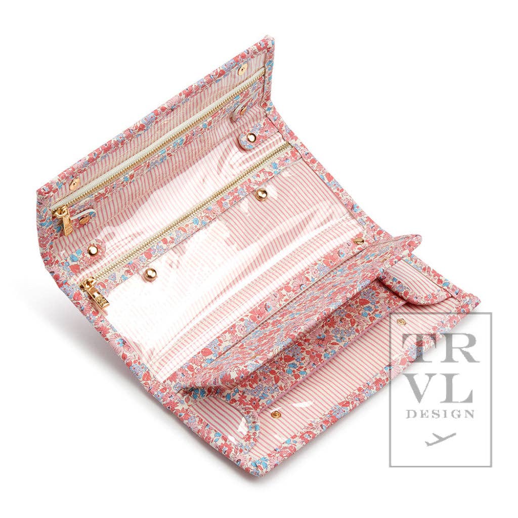 Luxe Jewelry Wallet - Marseille With Pink Pinstripe Liner