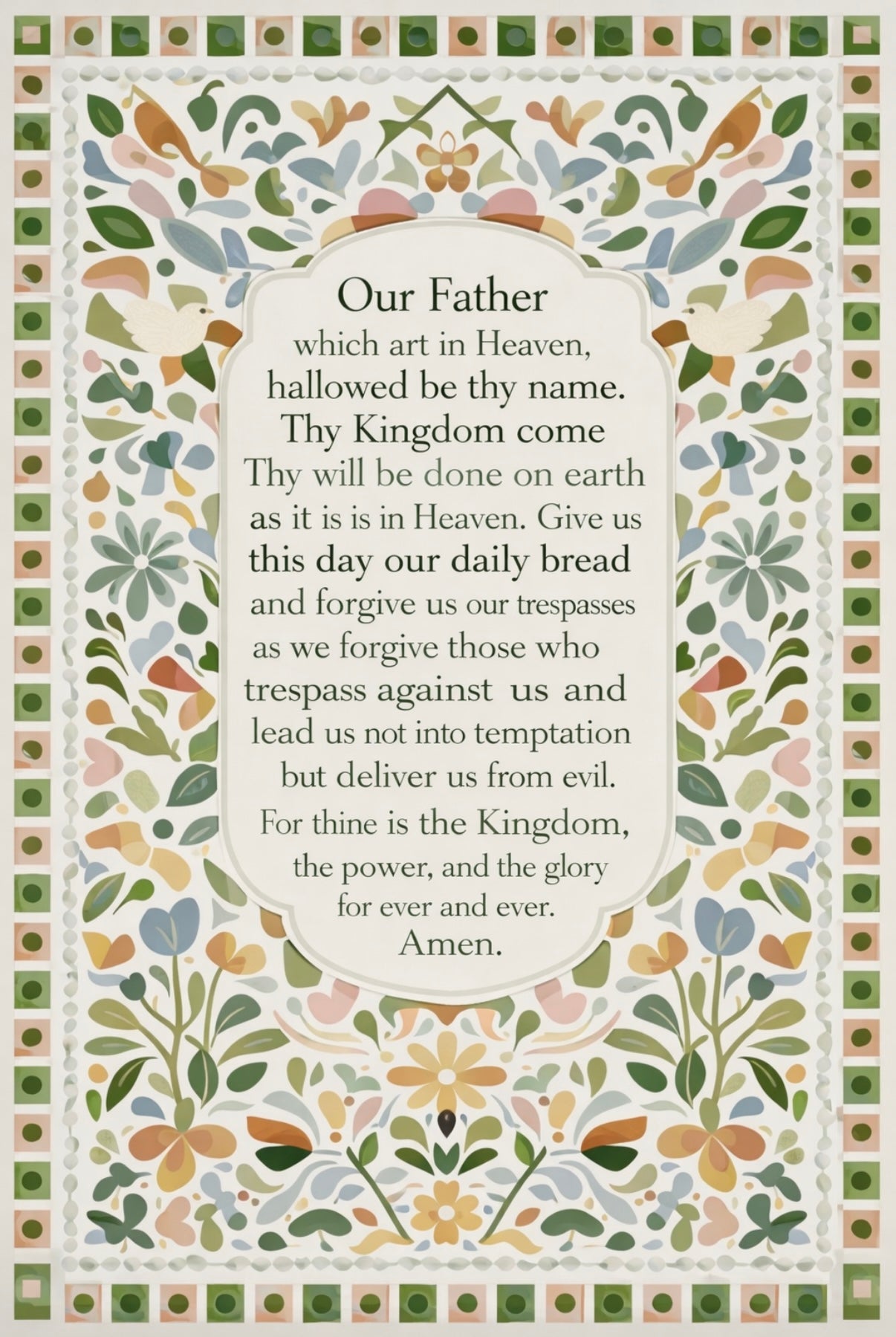 The Lord’s Prayer Botantical Motif (digital download)