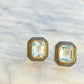 Blue Topaz Studs with Enamel. Sterling silver coated in Vermeil.