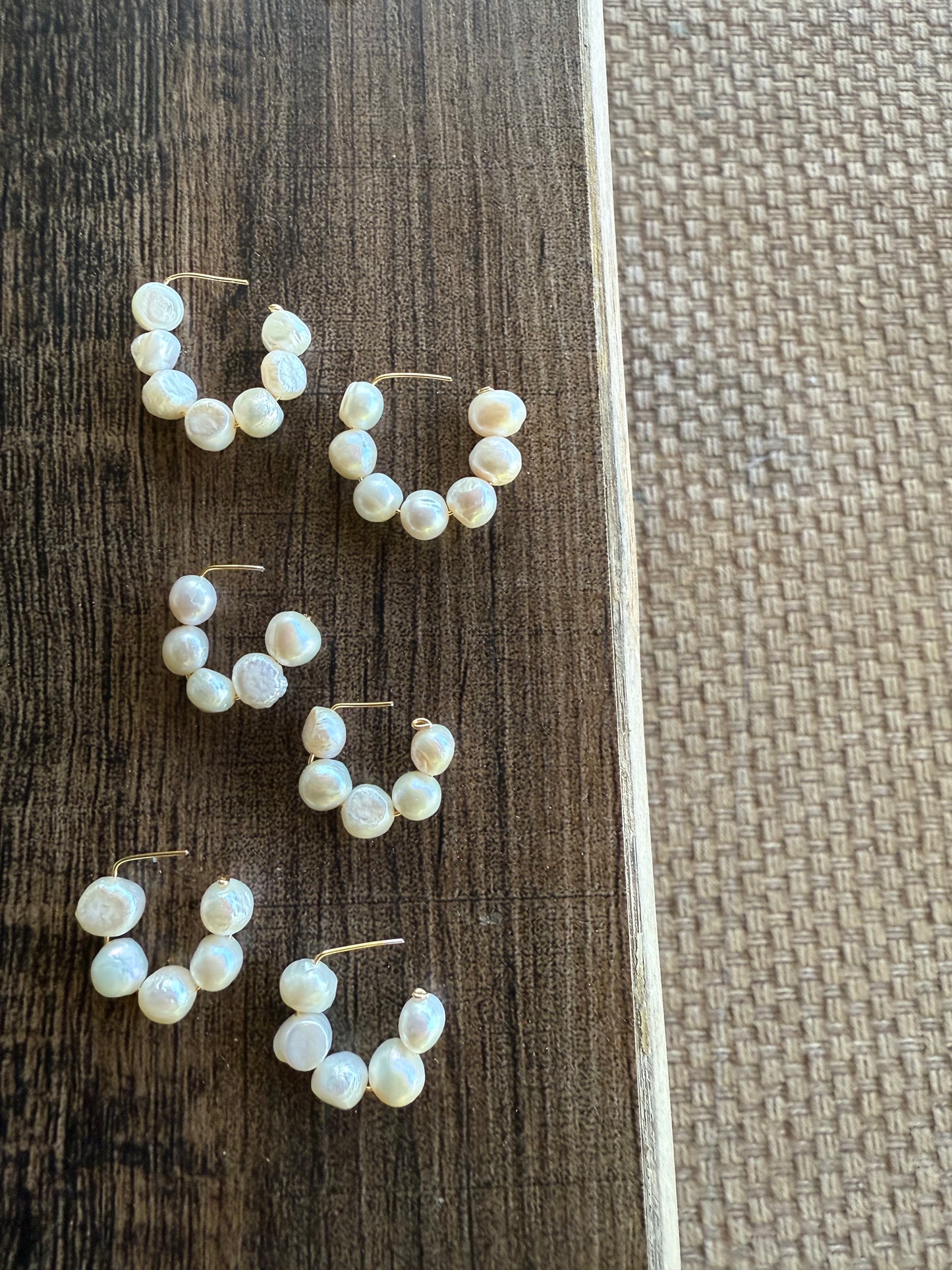 Round Top Pearl Hoops