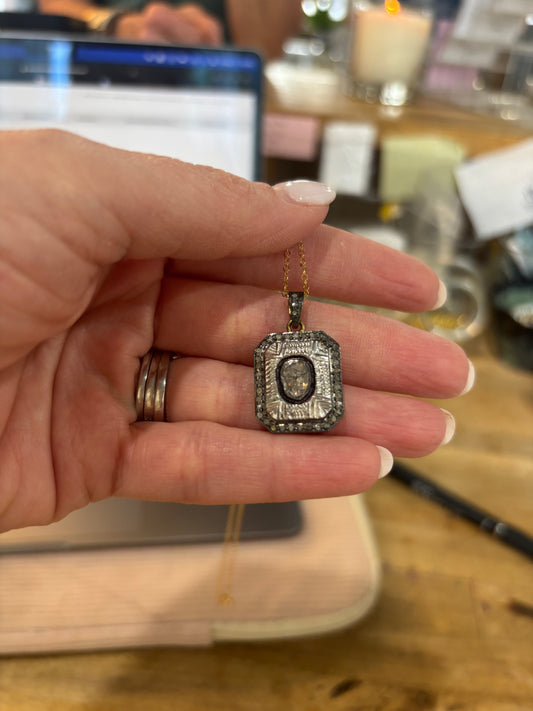 Rough Cut Diamond Necklace