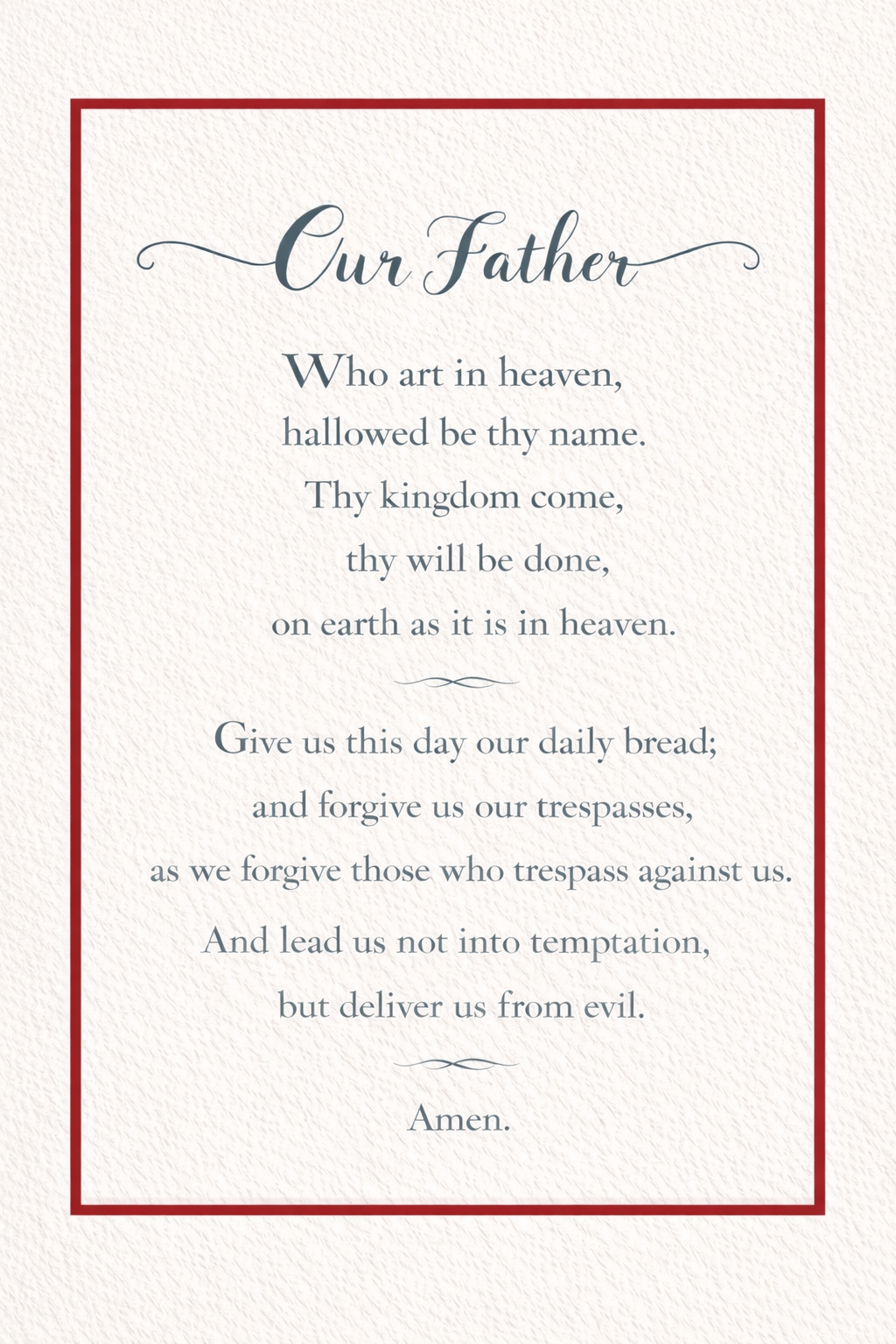 The Lord’s Prayer Classic with Elegant Border (digital download)