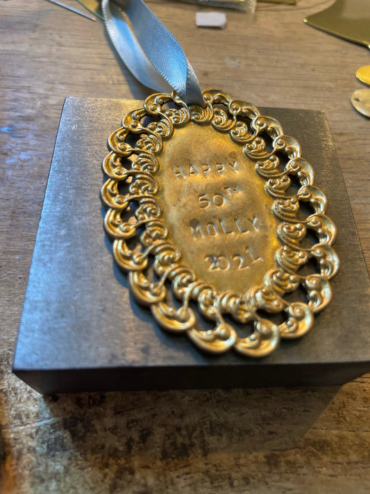 Vintage Harper Ornament | Stamped Brass