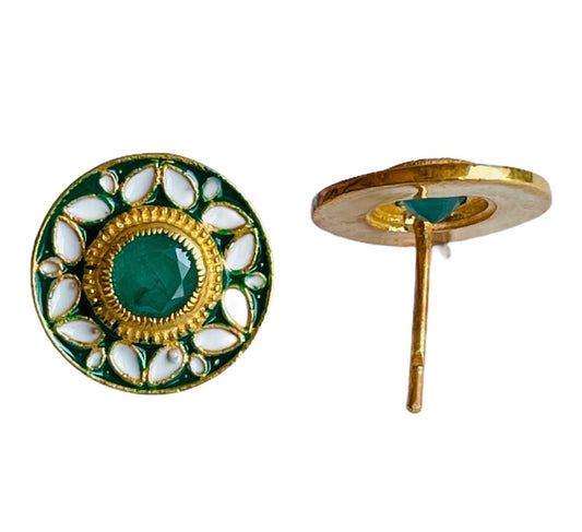 Emerald + Enamel Studs