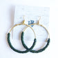 Patent Leather Green + Gold Earrings