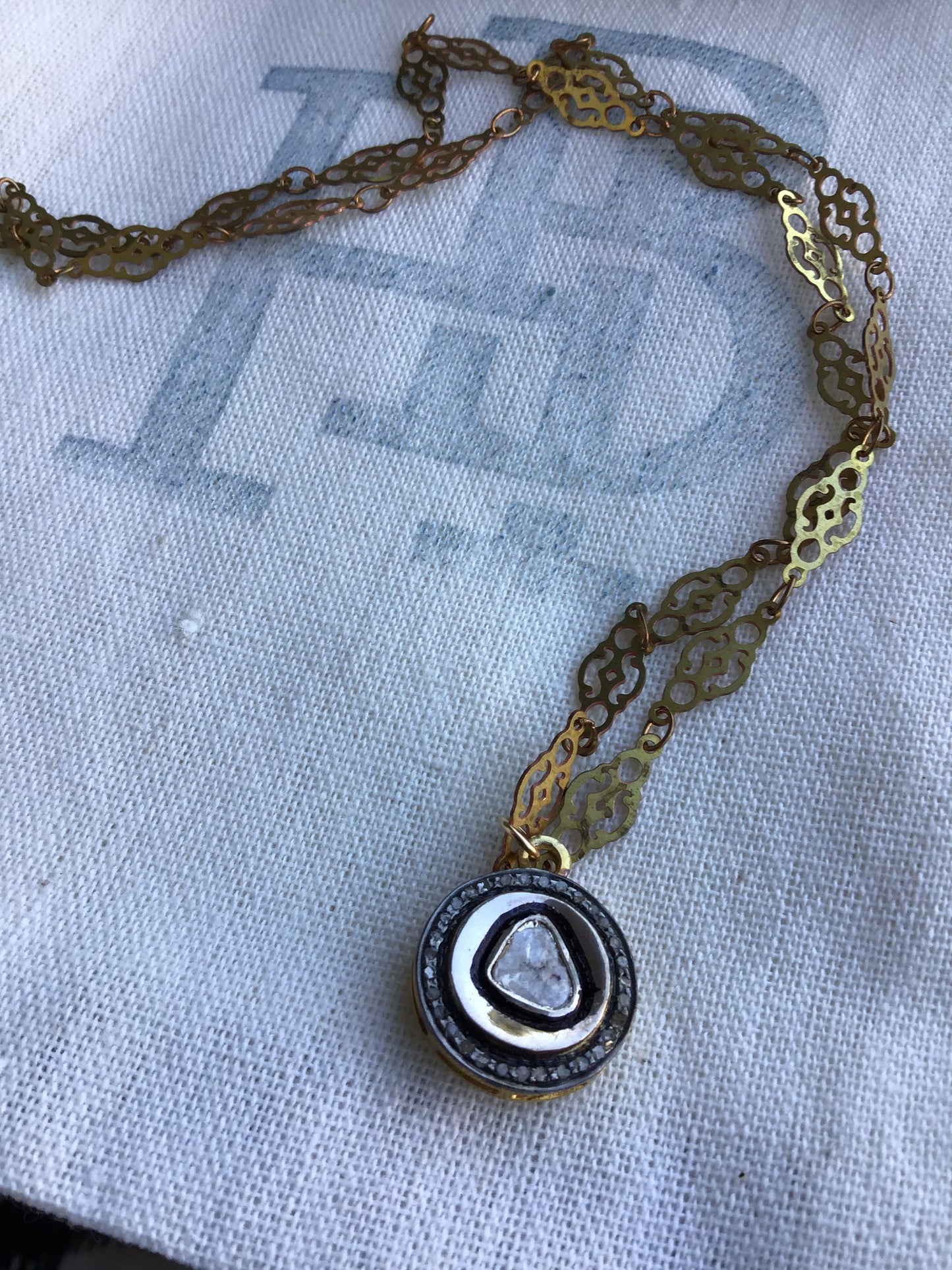 Vintage Pave Diamond Necklace
