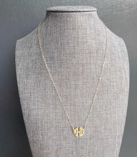 Foster 14k Gold Monogram Necklace