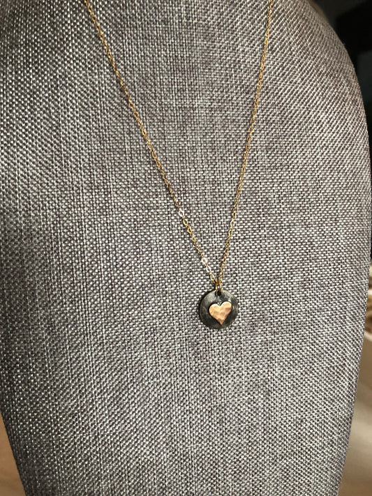 Soldered Hammered Heart Charm